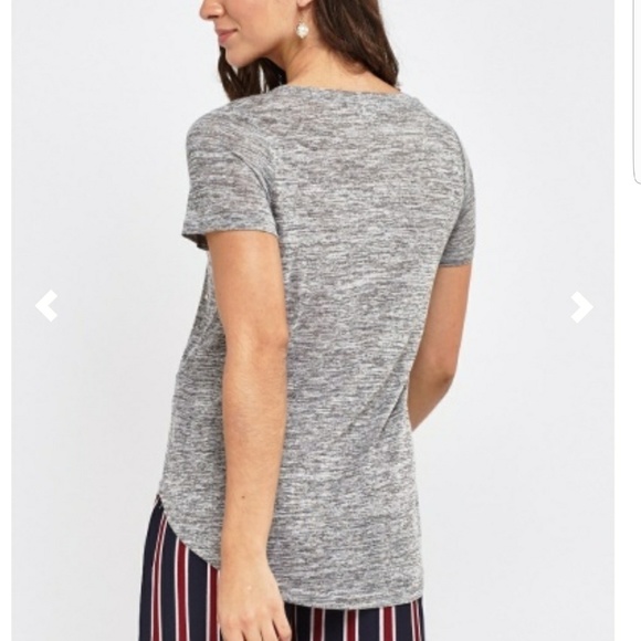 SALE $10 Gray tee w/bead & stud accents NWT•Multiple Sizes - Picture 3 of 8